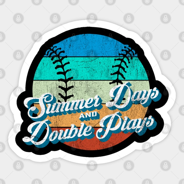 70s Style Retro Baseball Summer Days and Double Plays design graphic Sticker by Vector Deluxe